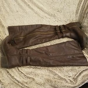 Closet Clear Out!  Thigh High Brown Leather Boots